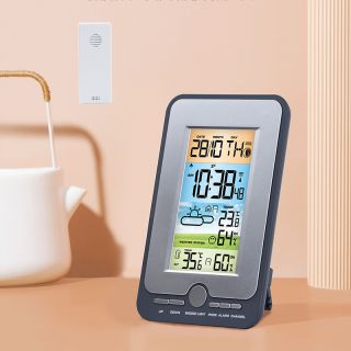 AN0574 Alarm Snooze Light Calendar Temperature,Humidity Color Display Weather Station Clock 